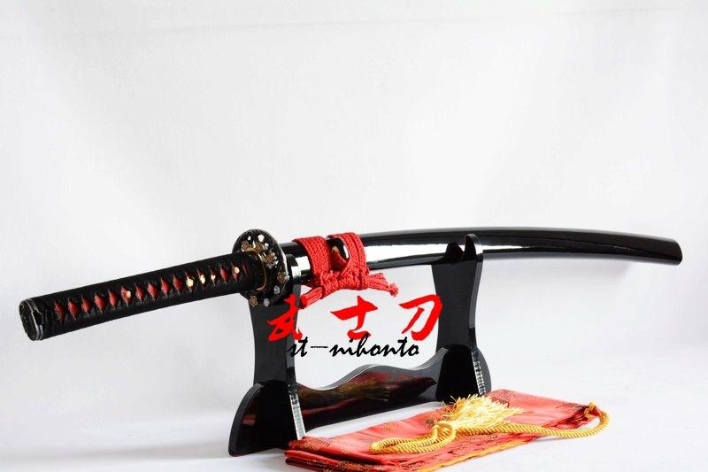 Handmade 1060 Carbon Steel Full Tang Unsharp Blade Japanese Iaido Training Katana Sword Flower Tsuba