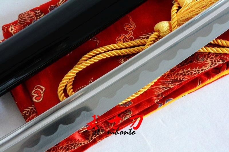 Handmade 1060 Carbon Steel Full Tang Unsharp Blade Japanese Iaido Training Katana Sword Flower Tsuba