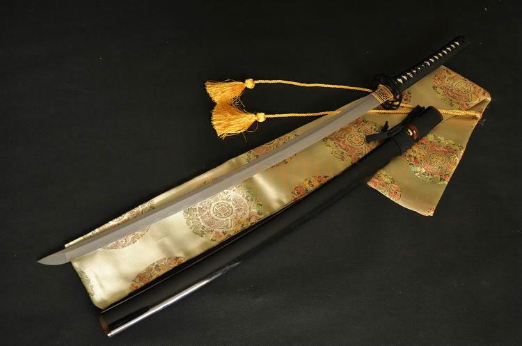 Clay Tempered Folded Steel Full Tang Blade Iron Tsuba Japanese Sword Katana