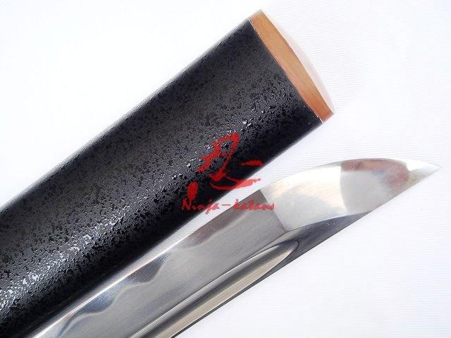 Clay Tempered Japanese Katana Dragon Tsuba Abrasive Sanmai Blade