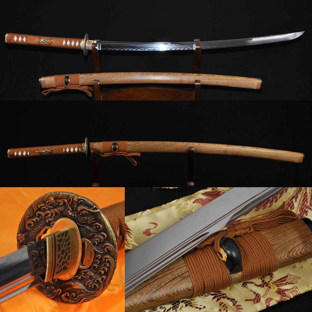 Clay Tempered Unokubi-Zukuri Blade Hualee Saya Japanese Samurai Sword Katana
