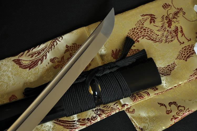 1095 Steel Full Tang Blade Leaf Fan Iron Tsuba Japanese Samurai Sword Katana