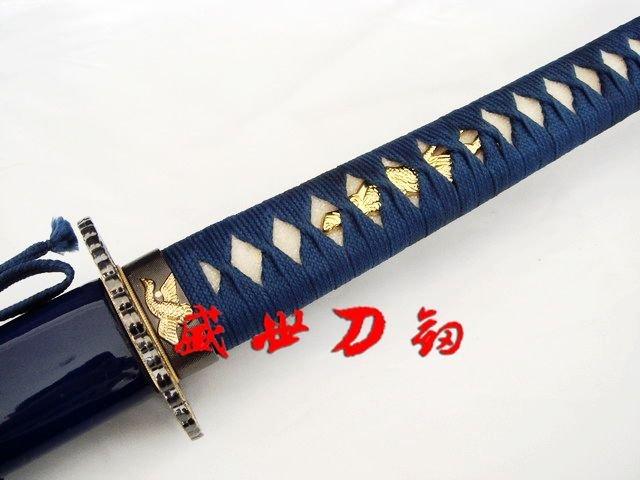 Handmade Japanese Golden Swan Tsuba Katana Sword Sharpened Blade Can Cut Bamboo