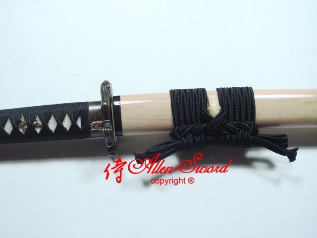 Handmade Japanese Samurai Katana Demon Tsuba Titanium Adsorb Folded Steel Sword