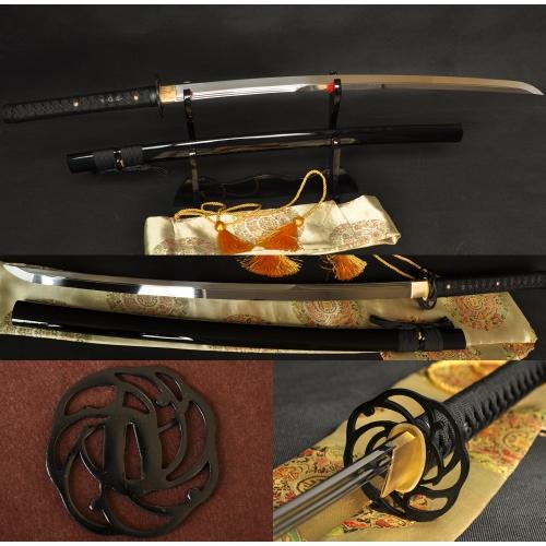 1095 Carbon Steel Iron Tsuba Double Blood Groove Japanese Sword