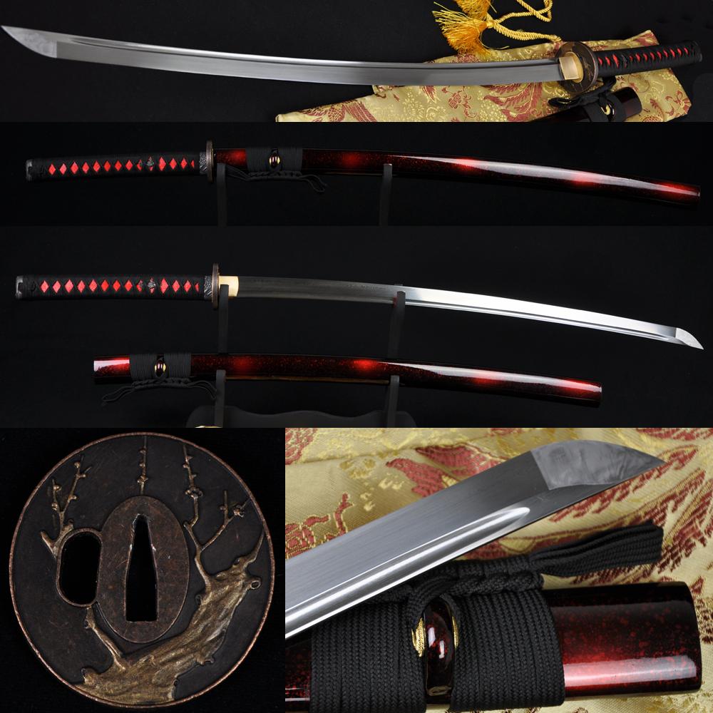 Details about   41" Full Tang Katana Pattern Steel Japan Samurai Sword Battle Ready Sharp Blade 