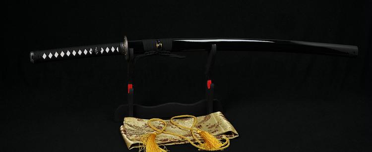 Handmade Japanese Samurai Functional Sword Katana Foldedsteel Blade Flower Tsuba