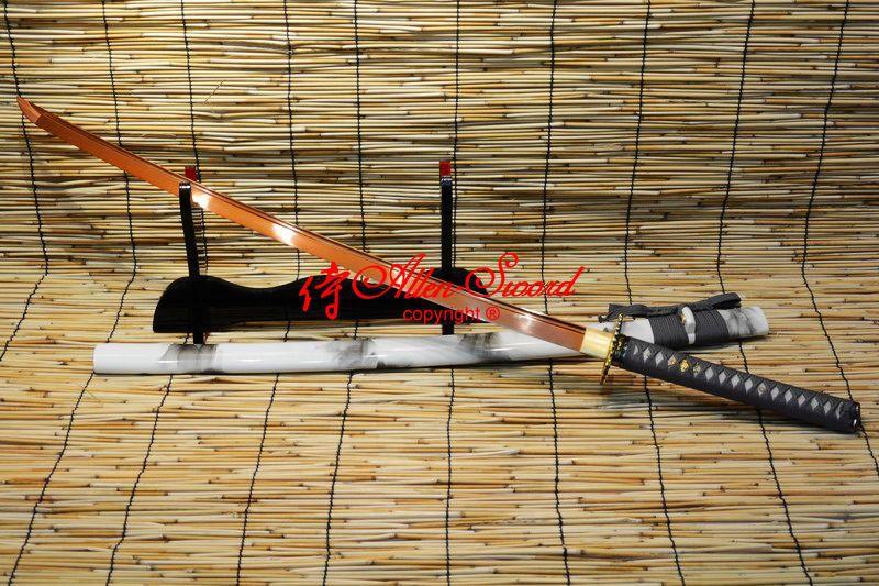 Ballte Ready Red 9260 Spring Steel Blade Japanese Full Tang Katana Sword Sharpen