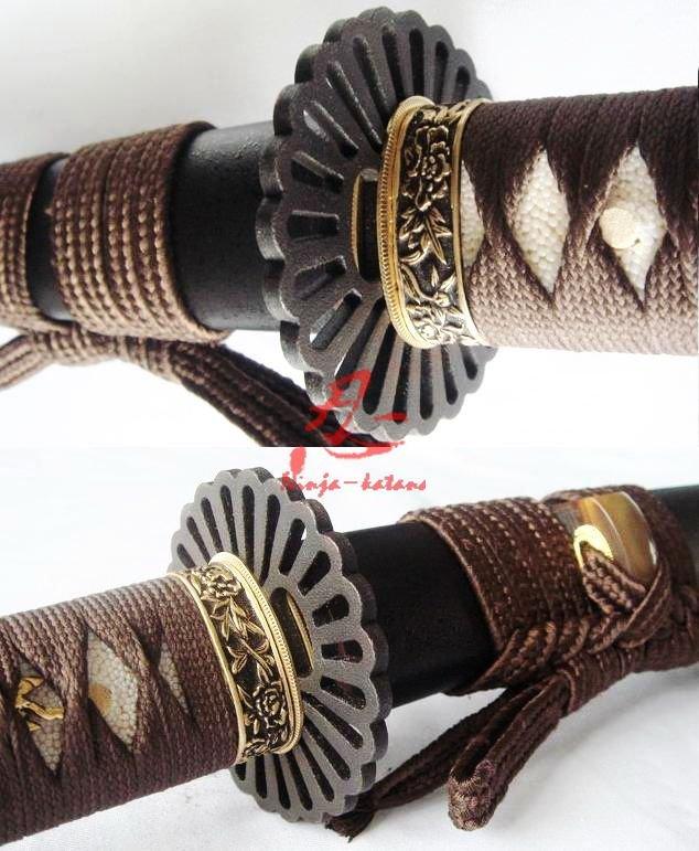 Handmade Japanese Katana Kikuka Tsuba Titanium Adsorb Sanmai Blade