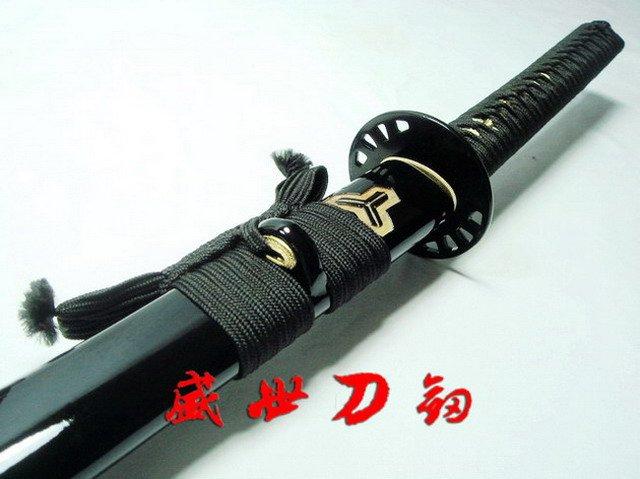Handmade Black Kill Bill Katana Sword Sharpened Blade Can Cut Tatami
