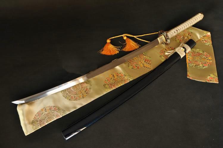 41 Inch Handmade Japanese Samurai Sword Katana Folded Steel Blade Hawk Brass Tsuba