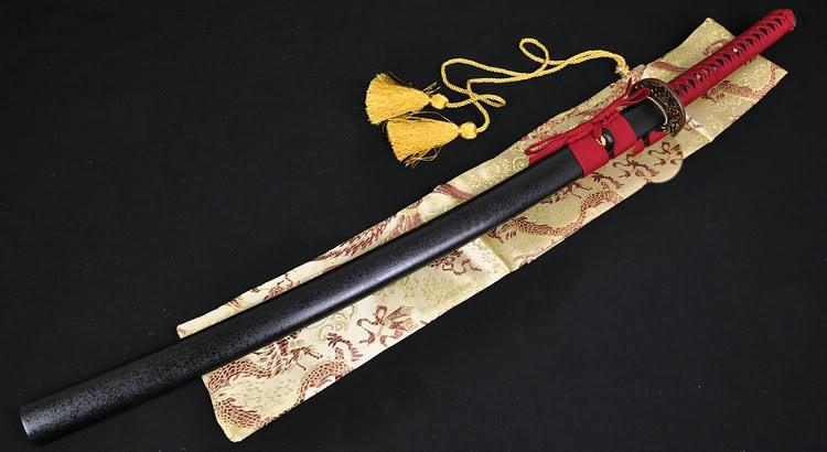 Clay Tempered Unokubi-Zukuri Blade Eagle Tsuba Japanese Samurai Sword Katana