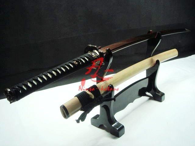 Handmade Japanese Samurai Katana Demon Tsuba Titanium Adsorb Folded Steel Sword