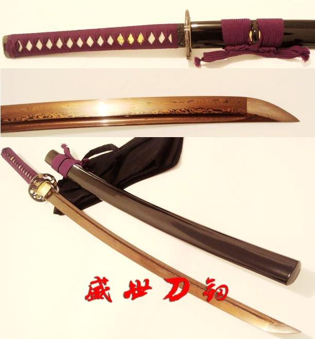 Blackred Folded Steel Full Tang Blade Japanese Battle Ready Sword Katana Sharpened