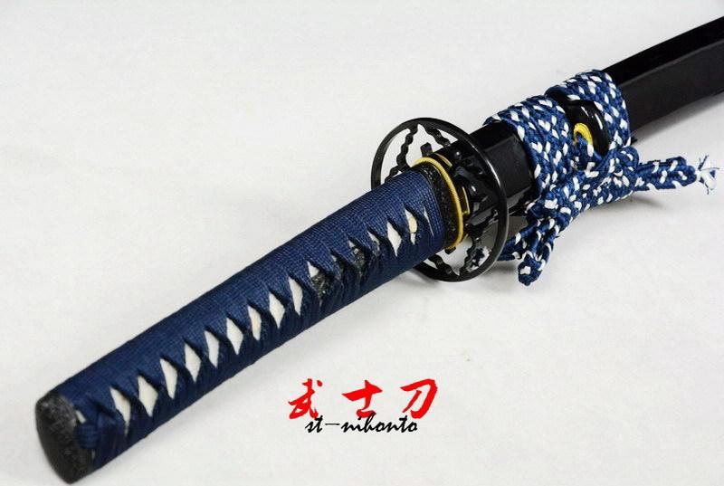 Battle Ready Japanese Black Katana Spring Steel Blade Black Iron Tsuba Sword