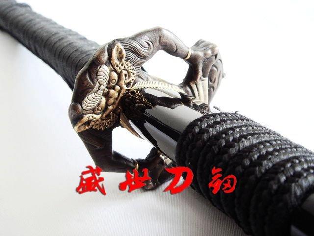 Clay Tempered Japanese Samurai Katana Demon Tsuba Sword Choji Hamon Sharpened Blade