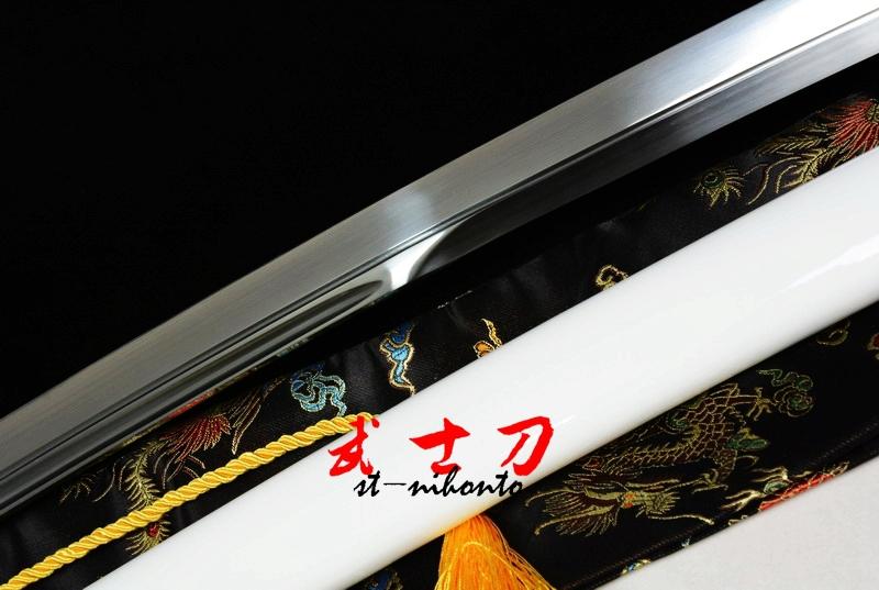 Battle Ready Quenched 9260 Spring Steel Blade Japanese White Naginata Sword Full Tang