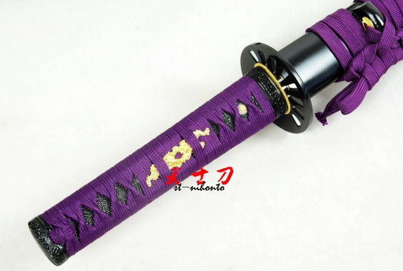 Handmade Clay Tempered High Carbon Steel Blade Black Ninja Sword Tungsten Adsorb Sword