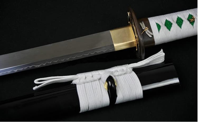 Clay Tempered Kiriha-Zukuri Blade Dragonfly Tsuba Japanese Ninja Sword