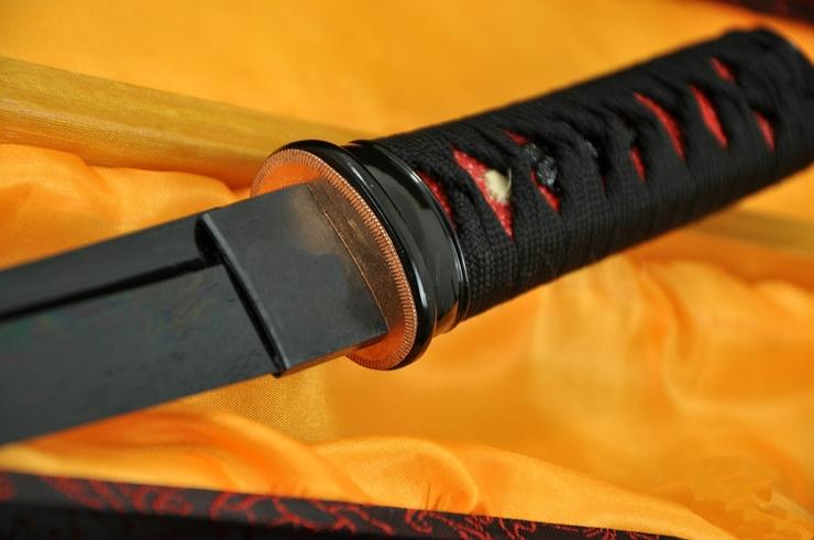 Full Black Blade Hand Made Japanese Samurai Sword Tanto Sharp Edge