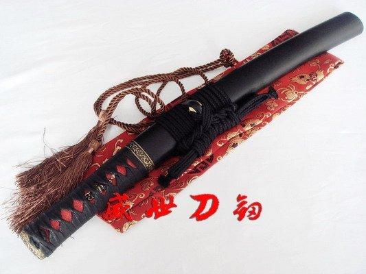 20.5"Hand Forge Forged Japanese Tanto Sword Folded Steel Blade Sharpened Blade Black Wrapped