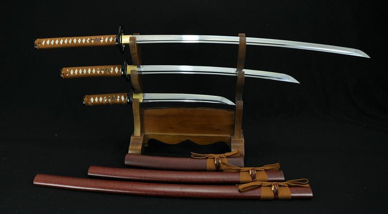 High Quality Hand Forged Japanese Samurai Sword Set Katana Wakizashi Tanto